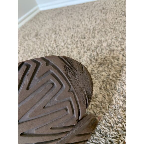 Ugg Australia Lo Pro Button Fold Over Boots Womens Sz 7 Vegan Leather Brown - Picture 10 of 10